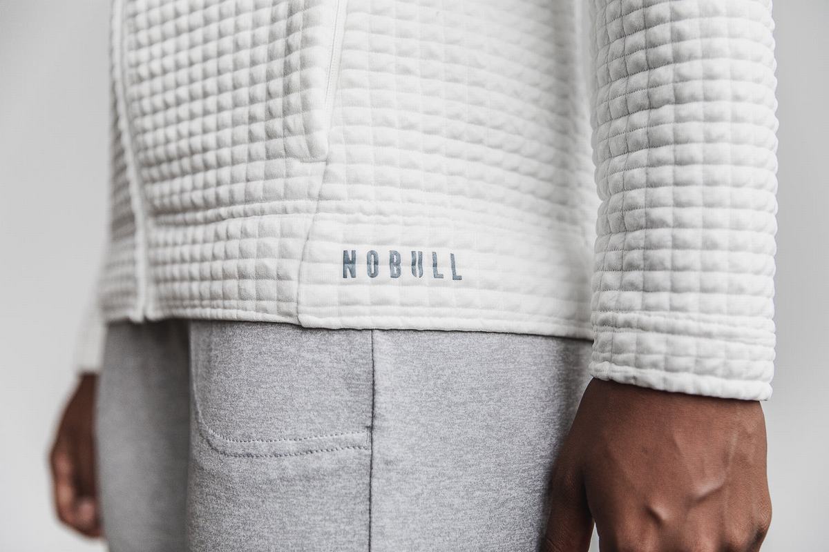 Nobull Quilted Zip-up Women's Jackets White | Australia (QX9815)